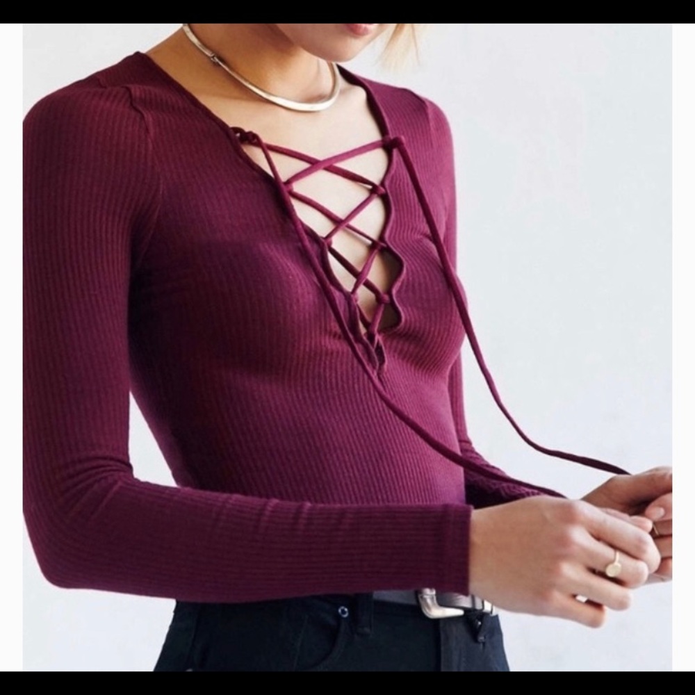 UO Project Social T Lace Up Long Sleeve